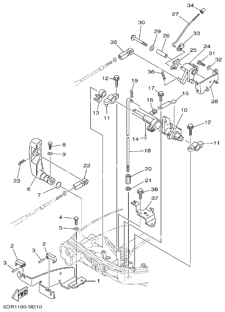 Yamaha 9JMH, 9JE CONTROL 2 parts diagram